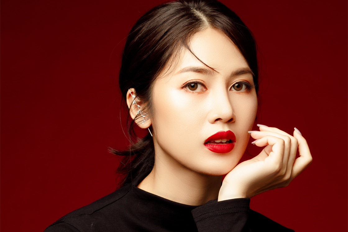 Asian Model Red Lip